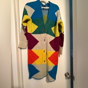 Forever 21 Multicolor Geometric Cardigan